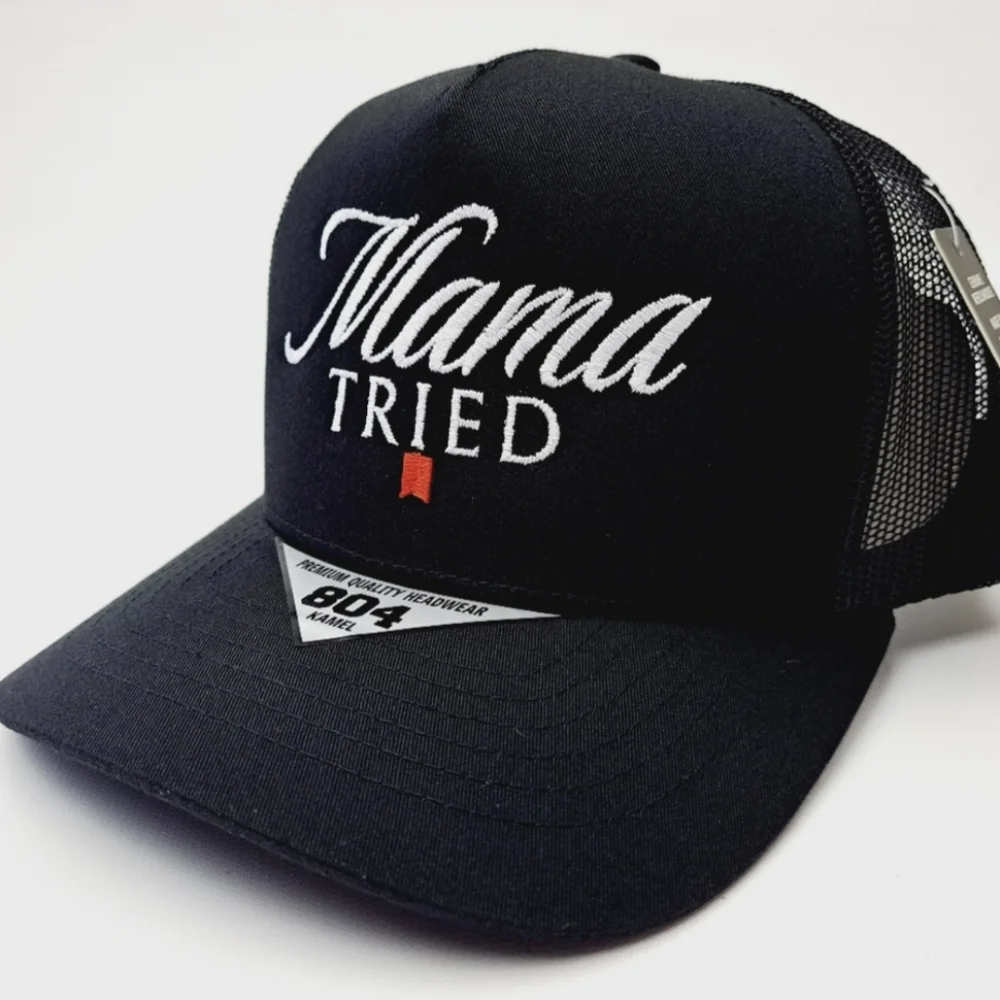 Mama Tried USA Embroidery Retro Vintage Style Trucker Cap Hat Funny Gift Gag Cap - Picture 10 of 15